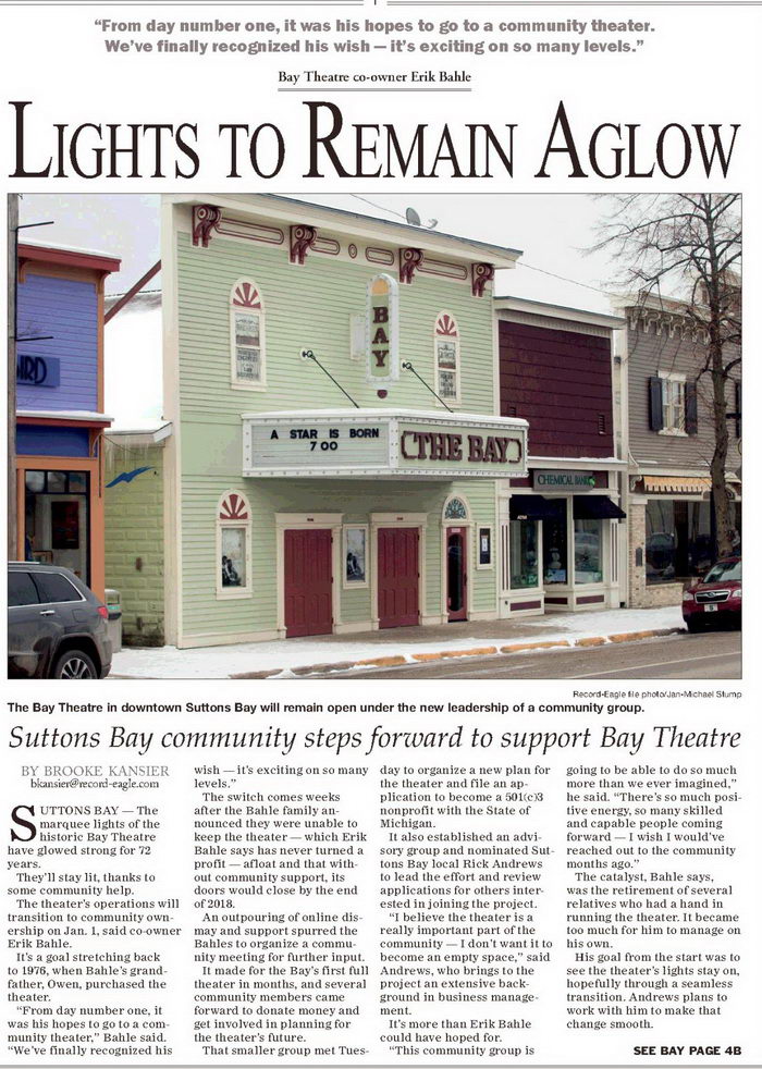 Bay Theatre - Traverse City Record Eagle Dec 21 2018 (newer photo)